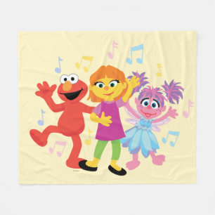 Sesame Street Julia, Elmo & Abby Dancing Fleece Blanket