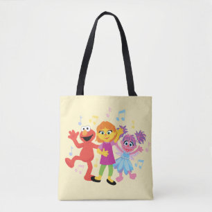 Sesame Street Julia, Elmo & Abby Dancing Tote Bag