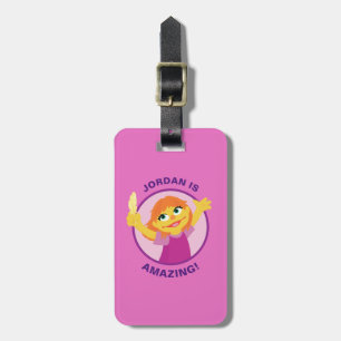 Sesame Street Julia Holding Feather Luggage Tag