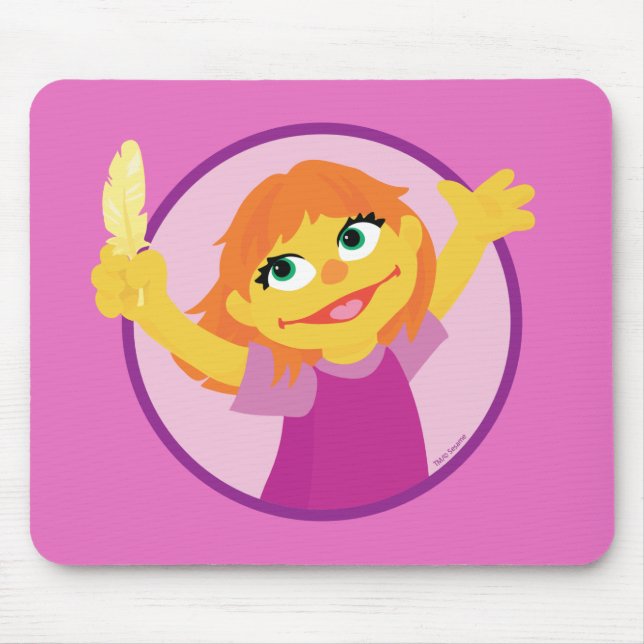 Sesame Street | Julia Holding Feather Mouse Mat (Front)