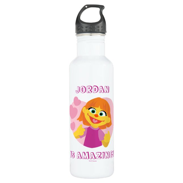Sesame Street | Julia Pink Heart 710 Ml Water Bottle (Front)
