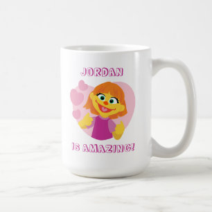 Sesame Street Julia Pink Heart Coffee Mug