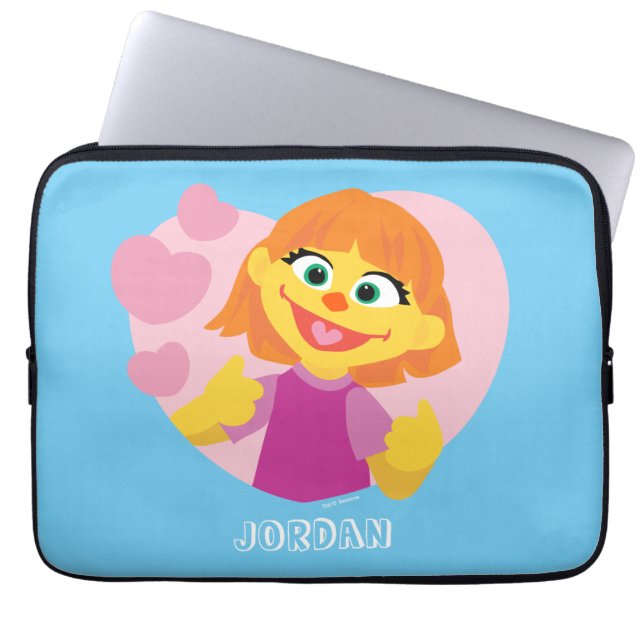 Sesame Street | Julia Pink Heart Laptop Sleeve (Front)