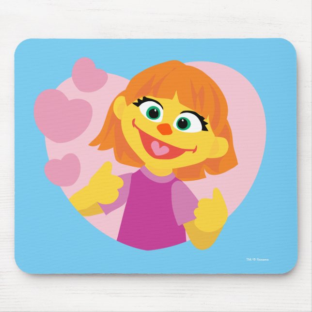 Sesame Street | Julia Pink Heart Mouse Mat (Front)