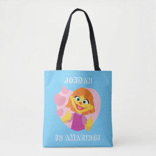 Sesame Street   Julia Pink Heart Tote Bag