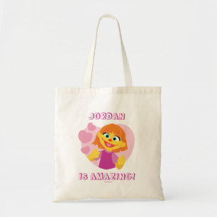 Sesame Street   Julia Pink Heart Tote Bag