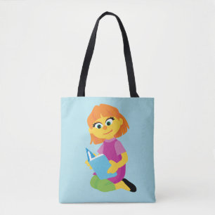 Sesame Street   Julia Reading a Book Tote Bag