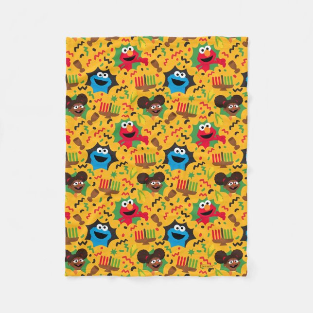 Sesame Street Kwanzaa Pattern Fleece Blanket (Front)