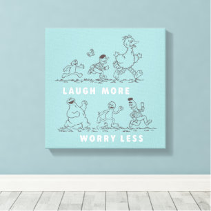 Sesame Street Laugh More Worry Less Canvas Print