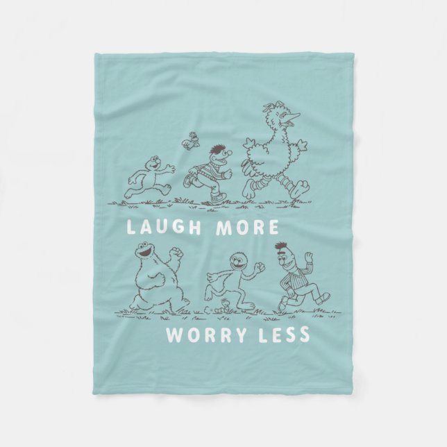 Sesame Street | Laugh More Worry Less Fleece Blanket (Front)