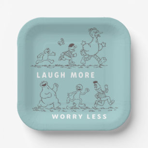 Sesame Street Laugh More Worry Less Paper Plate