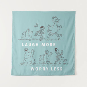 Sesame Street Laugh More Worry Less Tapestry