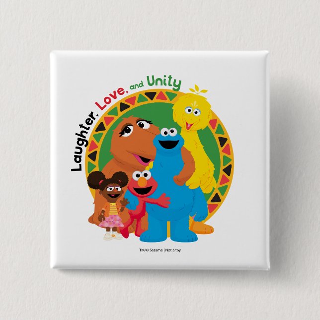 Sesame Street | Laughter, Love, & Unity 15 Cm Square Badge (Front)