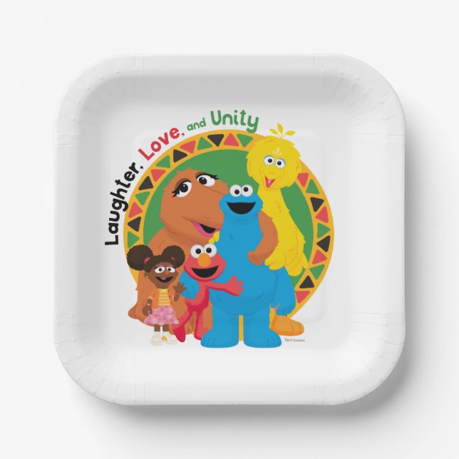 Sesame Street | Laughter, Love, & Unity Paper Plate (Front)