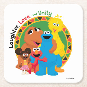 Sesame Street   Laughter, Love, & Unity Square Paper Coaster