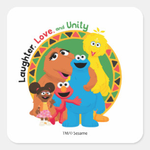Sesame Street Laughter, Love, & Unity Square Sticker