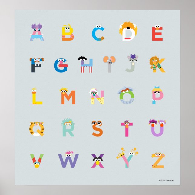 Sesame Street | Letters of the Alphabet Poster (Front)