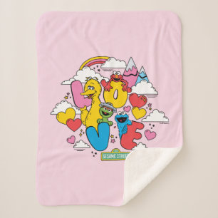 Sesame Street Love Sherpa Blanket