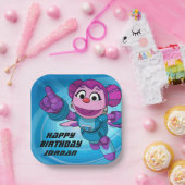 Sesame Street | Mecha Builders Abby | Add Name Paper Plate (Party)