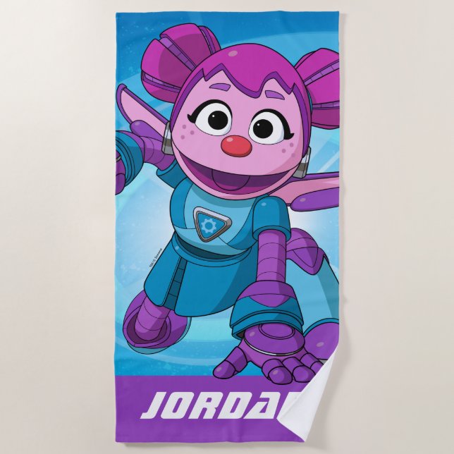 Sesame Street | Mecha Builders Abby In Action Beach Towel (Front)