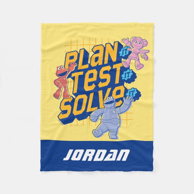 Sesame Street | Mecha Builders | Add Name Fleece Blanket (Front)