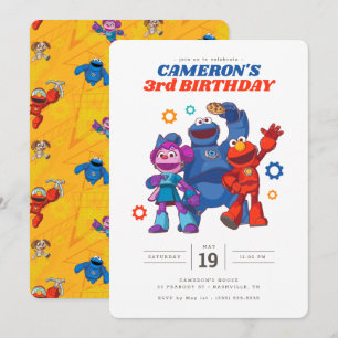 Sesame Street   Mecha Builders - Birthday Invitation