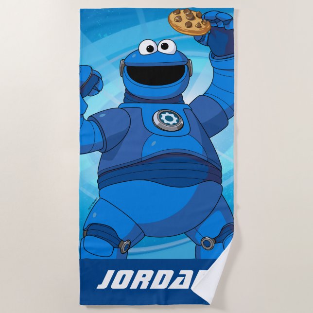 Sesame Street | Mecha Builders Cookie Monster Beach Towel (Front)