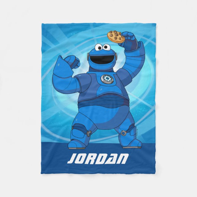 Sesame Street | Mecha Builders Cookie Monster Fleece Blanket (Front)
