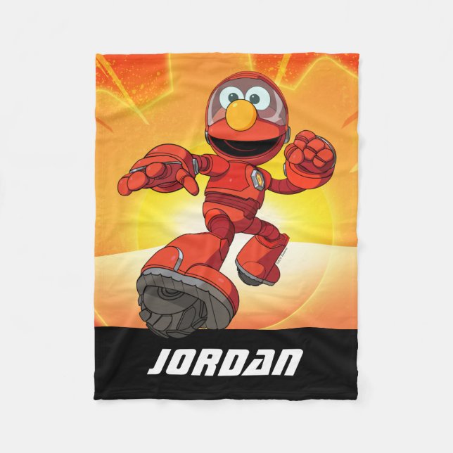 Sesame Street | Mecha Builders Elmo | Add Name Fleece Blanket (Front)