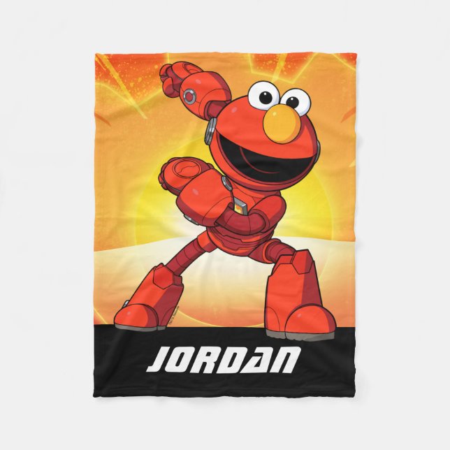 Sesame Street | Mecha Builders Elmo | Add Name Fleece Blanket (Front)