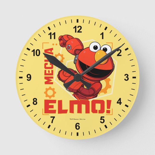 Sesame Street | Mecha Builders Elmo Design Round Clock (Front)