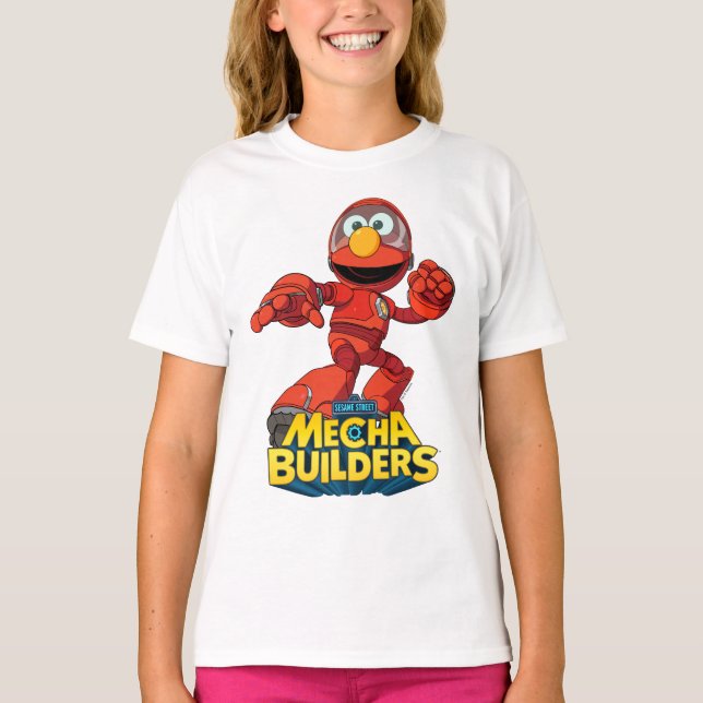Sesame Street | Mecha Builders Elmo In Action T-Shirt (Front)