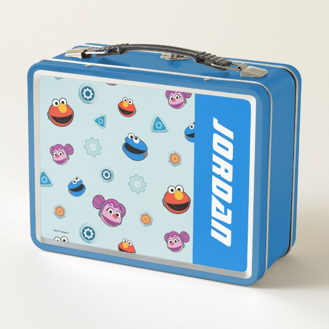 Sesame Street | Mecha Builders Faces | Add Name Metal Lunch Box (Back)
