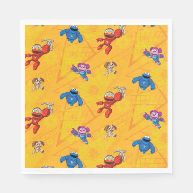 Sesame Street | Mecha Builders Pattern Napkin (Front)