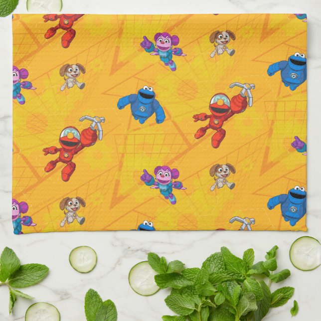 Sesame Street | Mecha Builders Pattern Tea Towel (Folded)