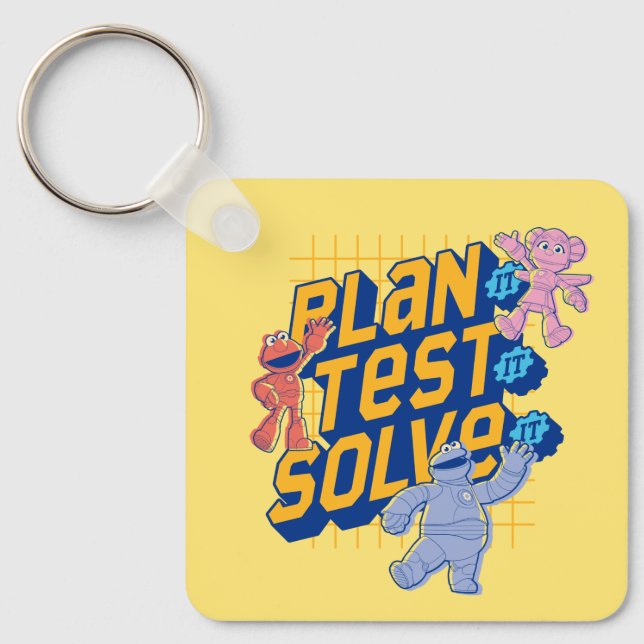 Sesame Street | Mecha Builders Plan Test Solve Key Ring (Front)