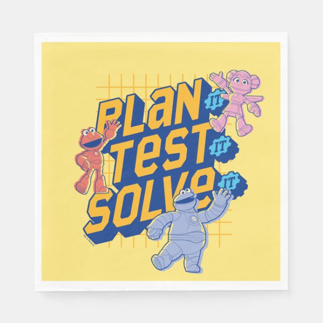 Sesame Street | Mecha Builders Plan Test Solve Napkin (Front)
