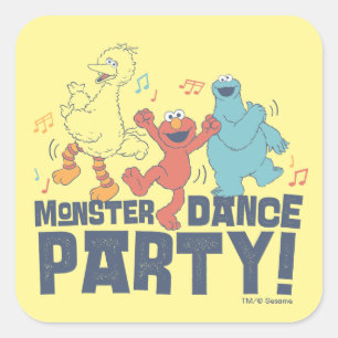 Sesame Street Monster Dance Party Square Sticker