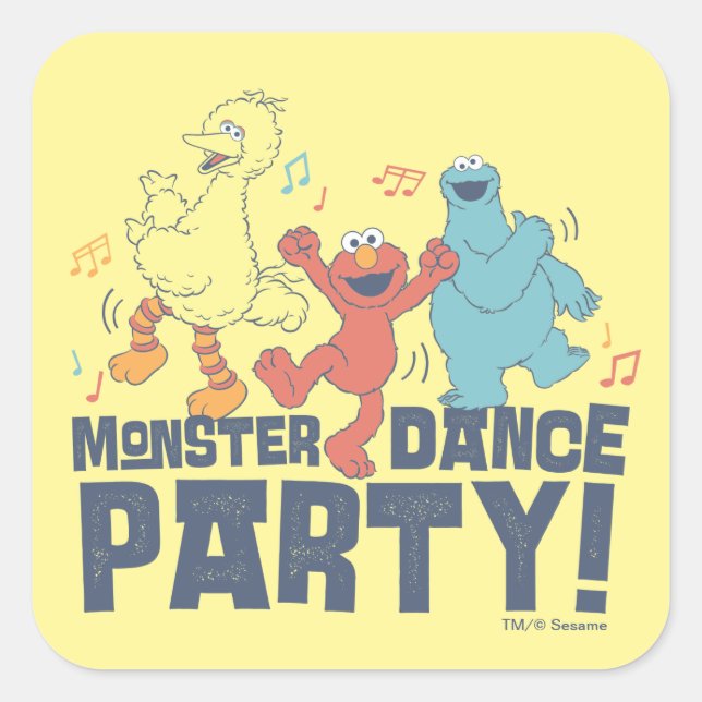 Sesame Street | Monster Dance Party Square Sticker (Front)