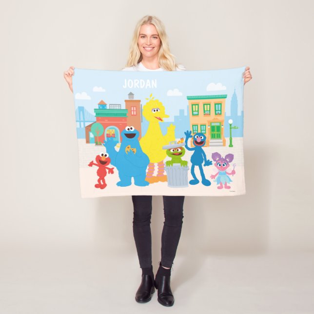 Sesame Street | Neighbourhood Scene Fleece Blanket (In Situ)
