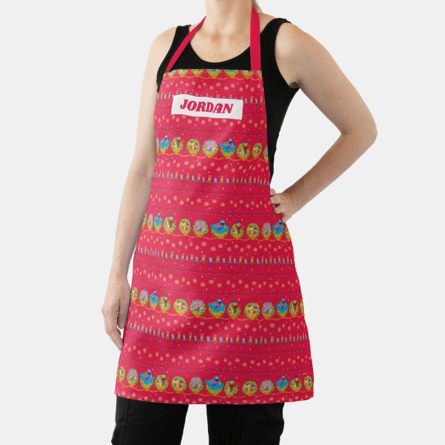 Sesame Street Nutcracker Holiday Pattern Apron (Insitu)