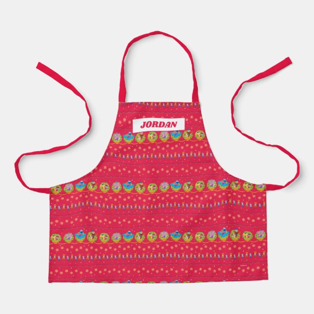 Sesame Street Nutcracker Holiday Pattern Apron (Front)