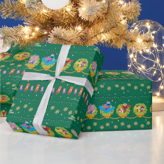 Sesame Street Nutcracker Holiday Pattern Wrapping Paper (Holidays)