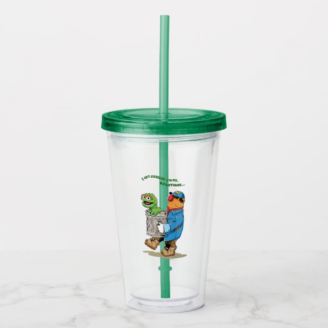 Sesame Street | Oscar & Bruno the Garbage Man Acrylic Tumbler (Front)