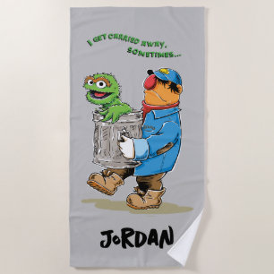 Sesame Street Oscar & Bruno the Garbage Man Beach Towel