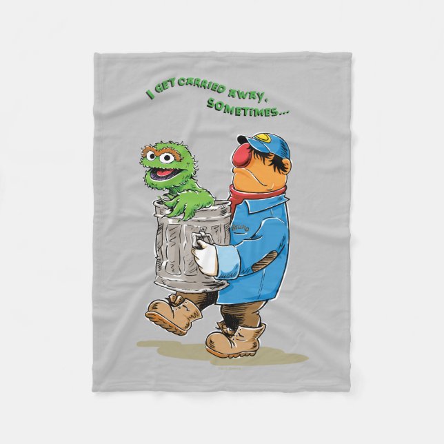 Sesame Street | Oscar & Bruno the Garbage Man Fleece Blanket (Front)