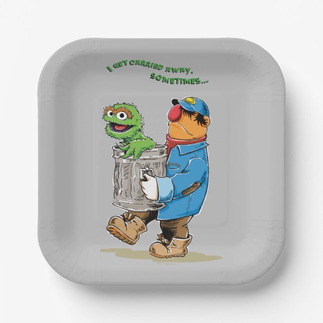 Sesame Street | Oscar & Bruno the Garbage Man Paper Plate (Front)