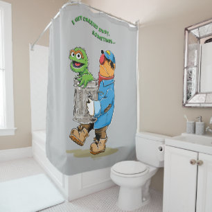 Sesame Street   Oscar & Bruno the Garbage Man Shower Curtain
