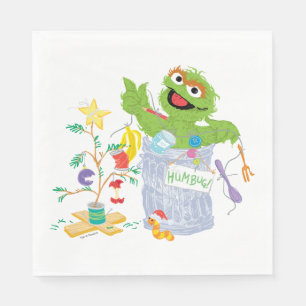 Sesame Street Oscar - Christmas Tree Napkin