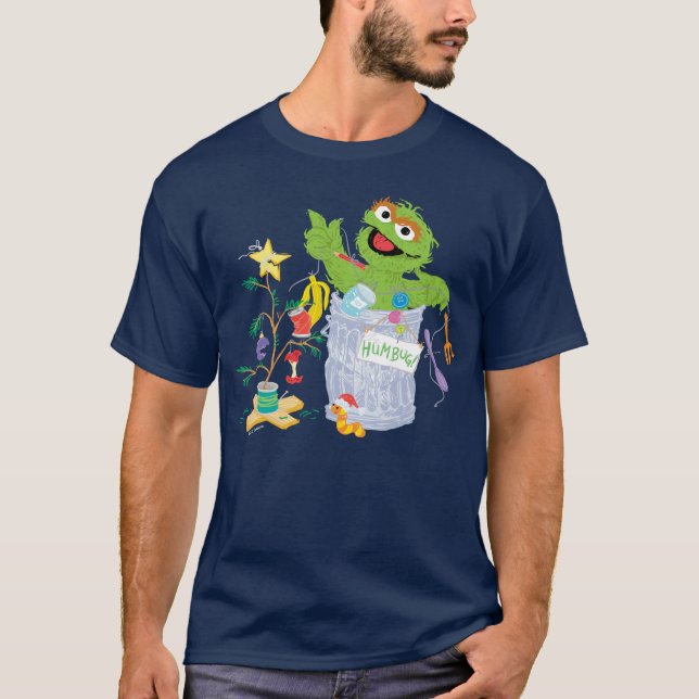 Sesame Street | Oscar - Christmas Tree T-Shirt (Front)